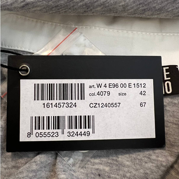 Love Moschino Women's Tuxedo Blouse Size 6 in Gray and White NEW - Picture 8 of 8